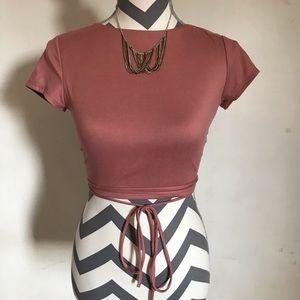 Tigercherry open back top in Mauve